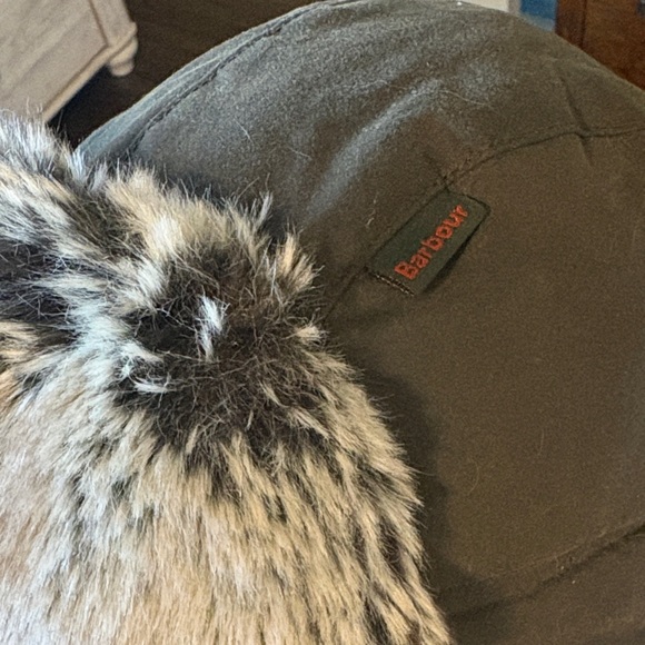 Barbour Brown and Cream Faux Fur Hood Hat - Picture 3 of 4